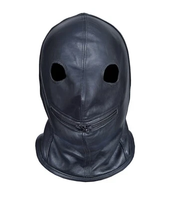 KNIGHTHOOD LONDON Genuine Real Leather Bondage BDSM Hood Fetish Mask Role Play