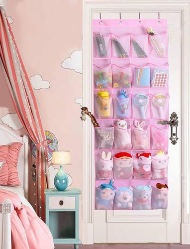 Kids Shoe Organizer Door Hanging Baby Closet Storage Over The Rack Pink - Picture 5 of 11