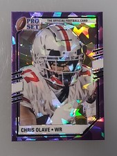 2022 Pro Set Purple Cracked Ice Chris Olave #11 Overall 2022 New Orleans Saints