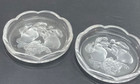 Val St Lambert Crystal Coasters With An Etched Frosted Fruit Pattern Signed — photo 2