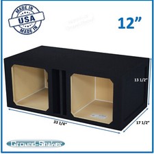 12" Dual Slot Ported Vented Sub Box Subwoofer Enclosure Ground Shaker Box