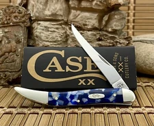 Case XX USA Blue Crackle Kirinite 50724 Stainless Medium Toothpick Pocket Knife