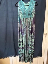 Paisley all Occassion Sleeveless Maxi Dress Size M Sundress Vacation or Cruise