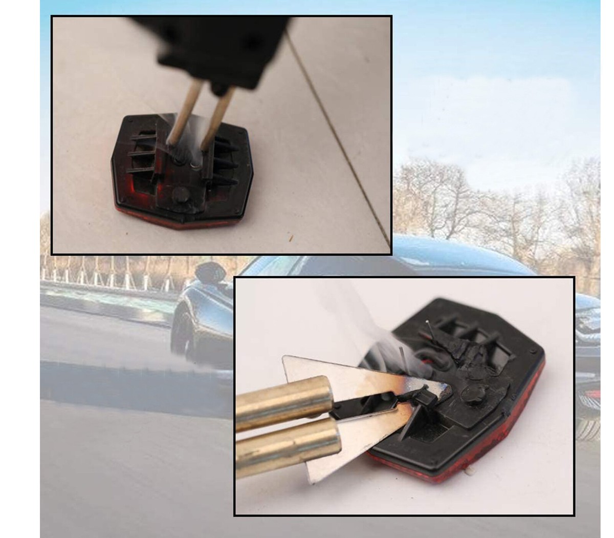 Mytovosn 200W Saldatrice Per Plastica,2 In 1 Kit Di Riparazione Paraurti Auto Con 1000pcs Graffette E 56 Bacchette Di Saldatura,per Auto Paraurti/Auto Ricambi/Riparare Plastiche - Foto 2