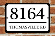 Personalized Home Address Sign Aluminum 12" x 8" Custom House Number Plaque