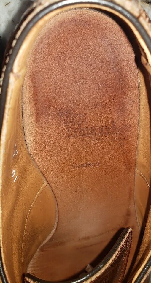 Allen Edmonds mens leather SANFORD USA dress Brog… - image 10