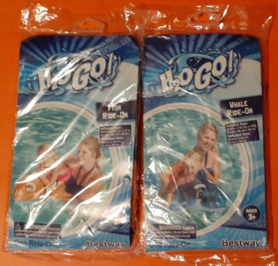 H20 Go! Fish & Whale Ride-On Floats New In Package! Nemo Style Fish and Whale!