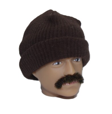 VAMAN Vintage Action Man 1:6 Scale Dark Brown Adventurers Beanie Mütze (NUR MÜTZE)