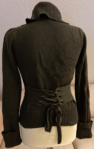 APART Stylish Women's Knit Jacket Short 36/38 Navy Green Corsage Double Row NEWw - Picture 3 of 15