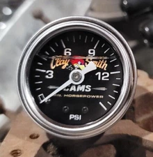 Clay Smith Direct fit 15lb PRESSURE GAUGE Liquid Filled MR HORSEPOWER Hot Rod