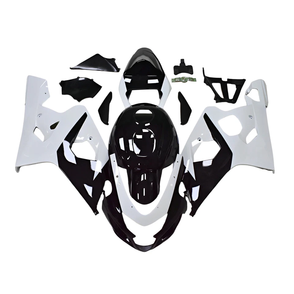 Kits de carrocería de carenados para 2004 2005 04 05 GSXR600 GSXR 750 Suzuki negro blanco Foto 2 de 4