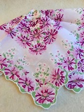 Stunning New Magenta DAISIES Handkerchief - LuRay Hankie