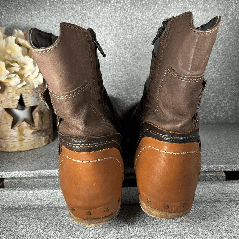 Naughty Monkey Leather Tricolored Patchwork Ankle… - image 4