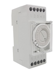 Mechanische analoge Zeitschaltuhr mit Gangreserve für Hutschiene Zählerschrank