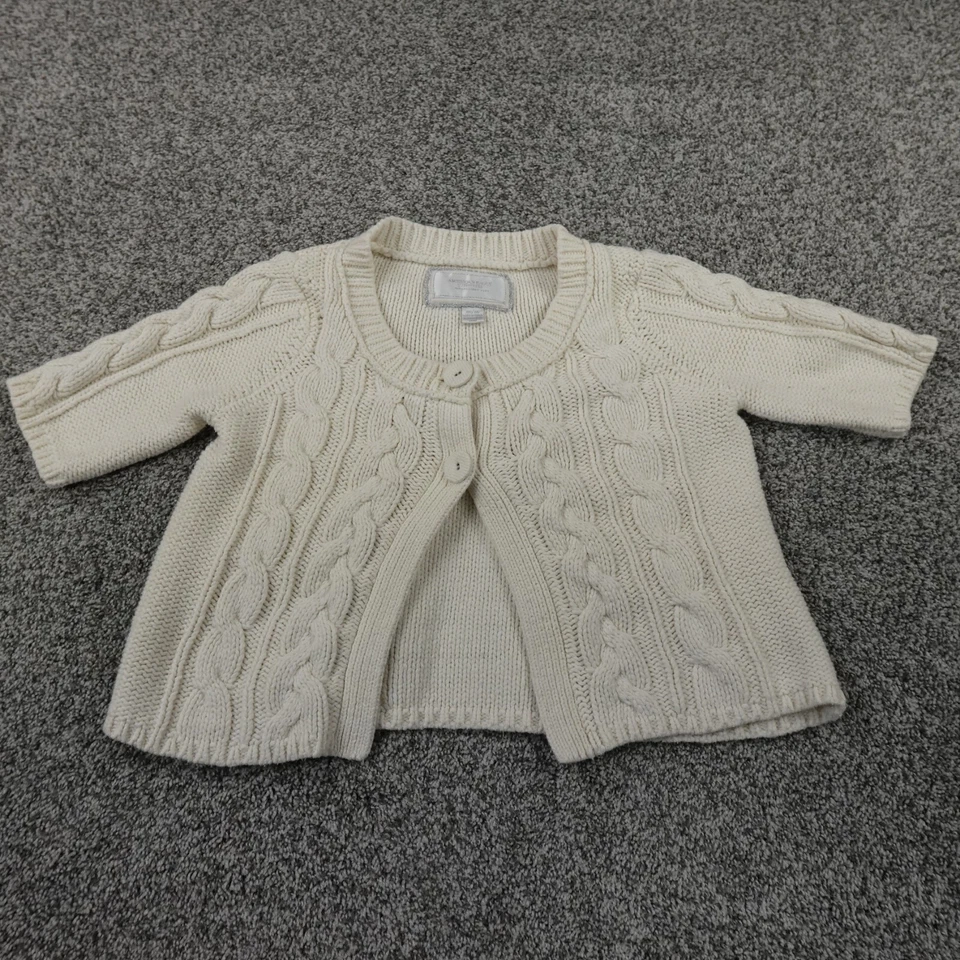 American Eagle Cardigan Womens M Beige Angora Cable Knit Sweater Babydoll Y2K AE - Image 2 of 4