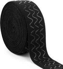 Difenni Silicone Gripper Elastic Band 5 yards x 1.5 inches, Black 1.5Inch