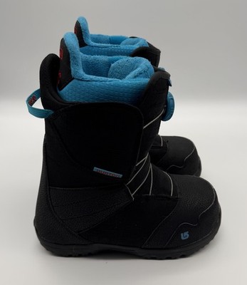 Burton Zipline Boa Snowboard Boots Kids Youth Size 4Y 4K Black Blue