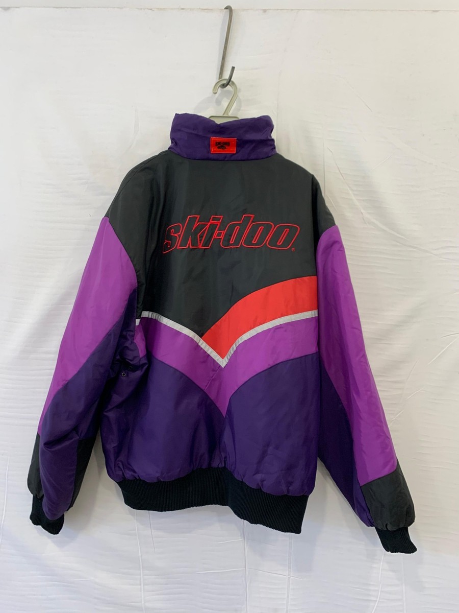 Vintage Ski-Doo Bombardier Jacket Men Large Purple Black 90s