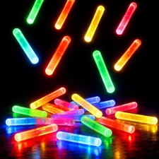 GiftExpress 100 Pcs Mini Glow Sticks Assorted Colors, Bulk Small, 