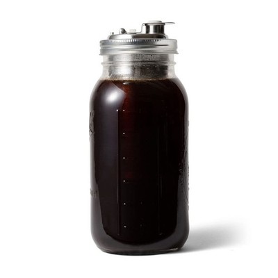 Cold Brew Coffee Maker and Tea Infuser Lid For Wide Mouth Mason Jars,Black
