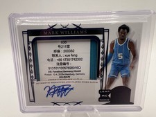 Mark Williams RC 2023 Leaf Trinity Rookie Patch Auto Laundry Tag #PA-MW1, 36/40