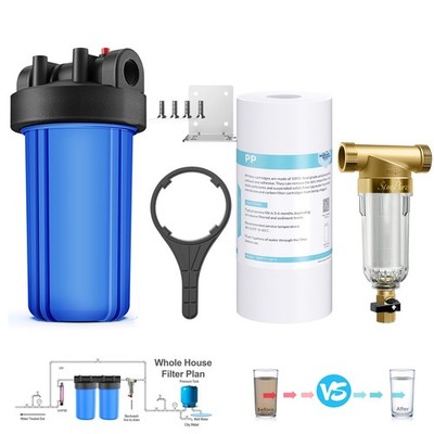 10'' x4.5'' Big Blue Whole House Water Housing Filter System PP Sediment Cartridge