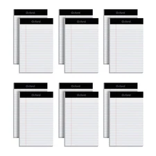5 x 8 Legal Pads, 12 Pack, Narrow Ruled, White Paper, 50 Sheets Per Writing Pad,