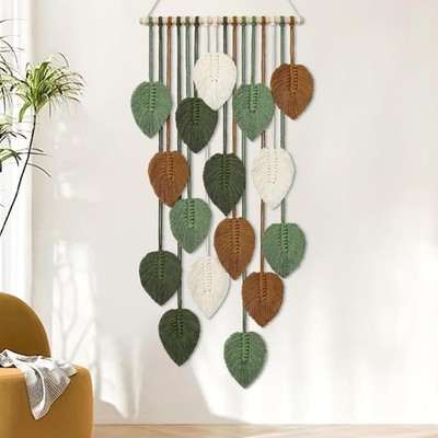  Vertical Macrame Wall Hanging Boho Home Decor,Long NarrowChic Wall Art Bohemian