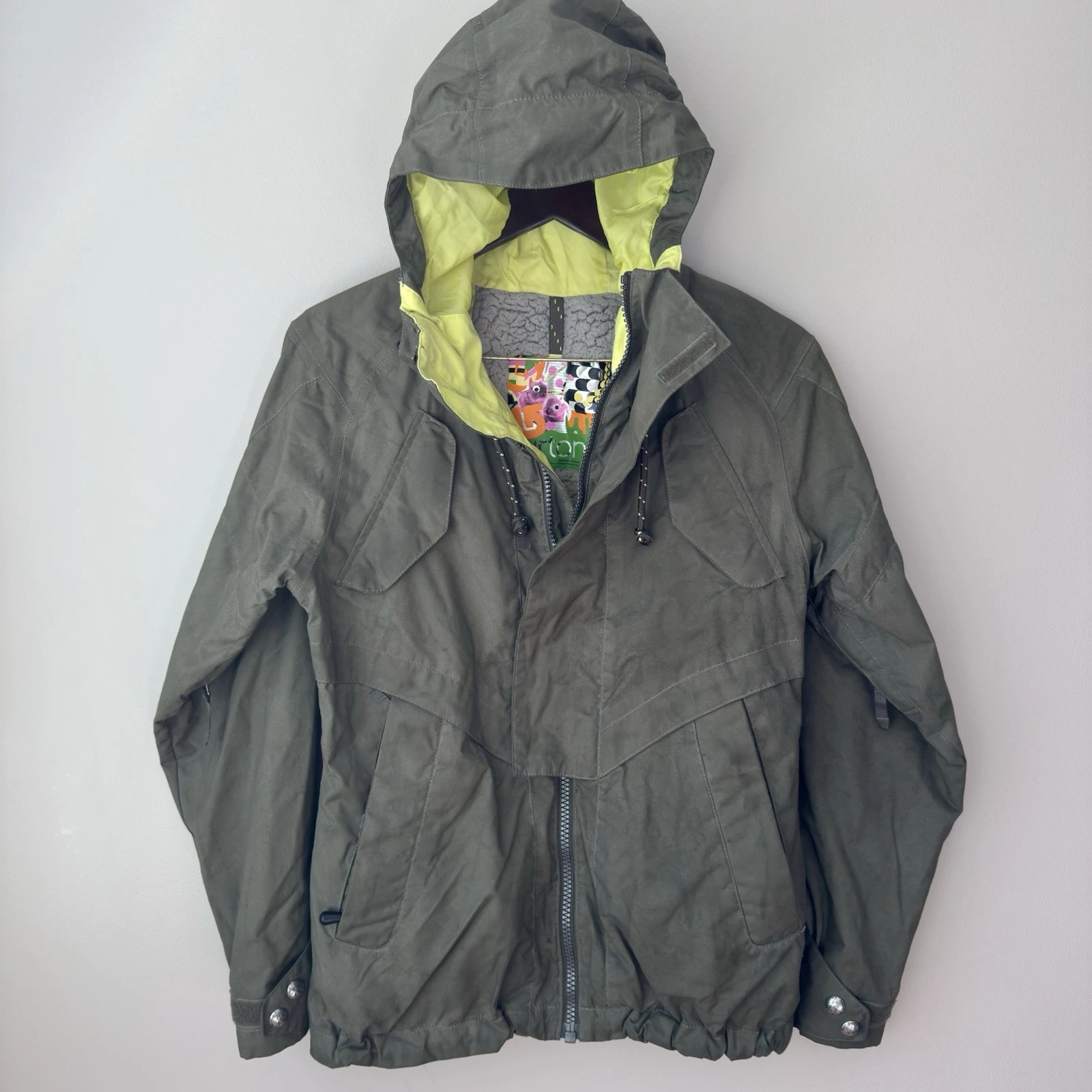 Burton Women's Dry Ride Snowboard Ski Snow Jacket Olive Green Size Medium