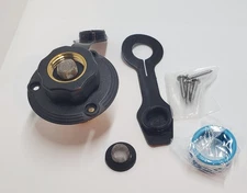 RecPro RV City Water Fill Inlet | Black | Optional Hose Elbow | Flange Brass wit