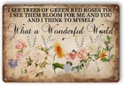 Flower Tin Sign Vintage Garden Metal Signs, and I Think to Myself What a Wonder