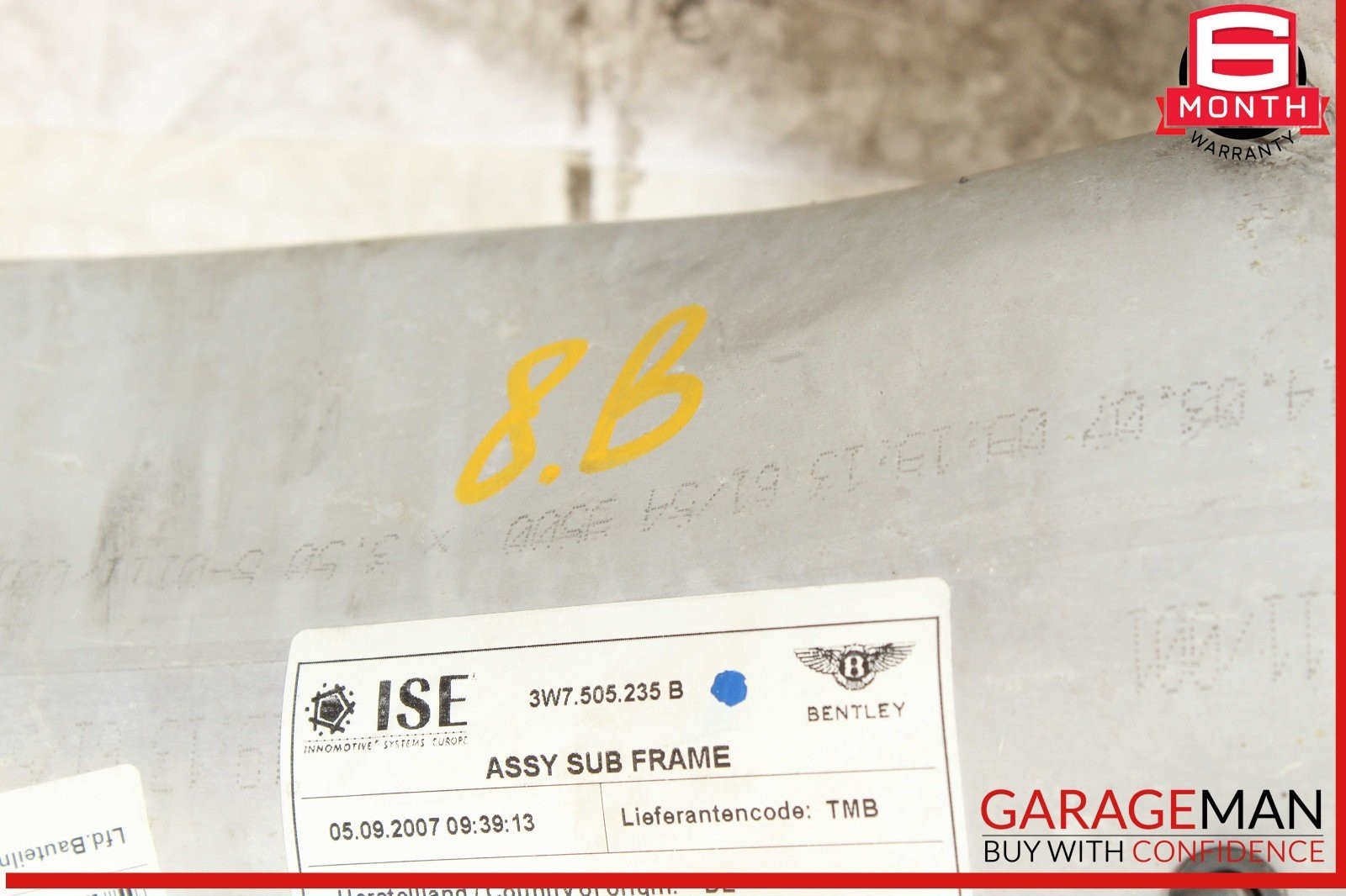 07-11 Bentley Continental GTC Rear Subframe Crossmember Cross Member OEM