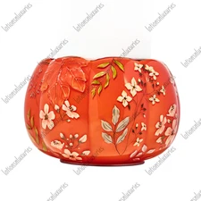 Bath & Body Works GLASS PUMPKIN 3-Wick Pedestal Candleholder - NEW