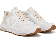 Vionic Walk Strider Leather Mesh Performance Walking Sneakers Cream Gold 9.5 New