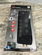 GE Pro 8 Outlet Surge Protector 4 ft Cord Black NEW