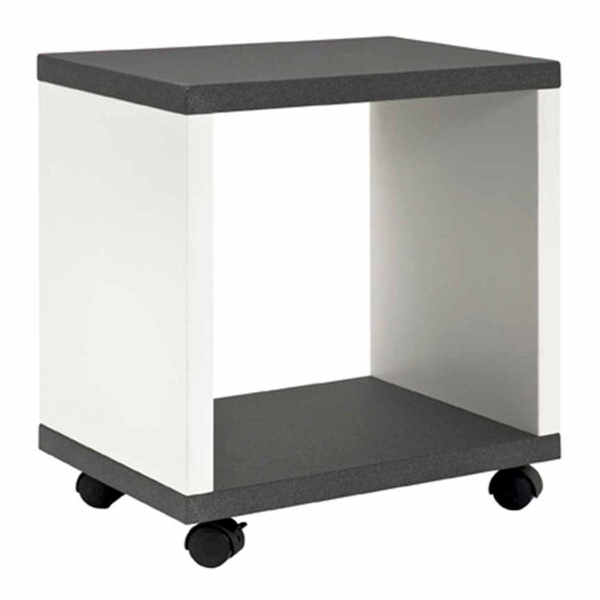 Table basse d'appoint ronde Granit 48cm blanc meuble d'angle compact