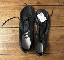 Dan Leo Black Lace-Up Split Sole Jazz Dance Shoes EB7015 Size 10.5