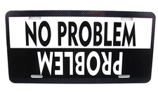 NO PROBLEM 4x4 OFF ROAD METAL CAR TRUCK NOVELTY LICENSE PLATE CARBONFIBER LOOK