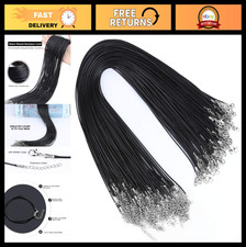 100pcs 1.5mm Waxed Leather Necklace Cord String with Clasp for Jewelry Making, B