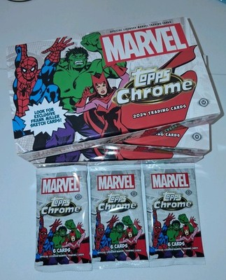 2024 Topps Chrome Marvel   X3 Leere Hobby Box + X3 Leere Packs