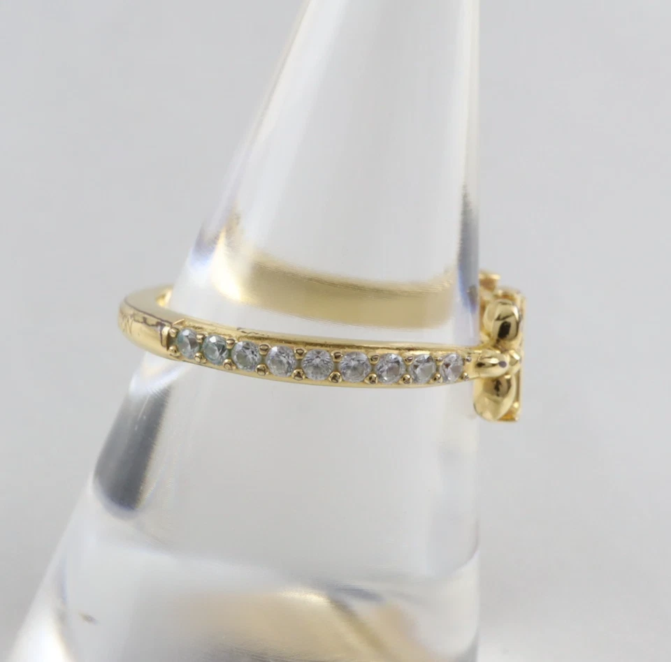 Louis Vuitton LV Iconic Ring M1461M Gold-Tone Size M Missing One Stone As Is - Image 4 of 4