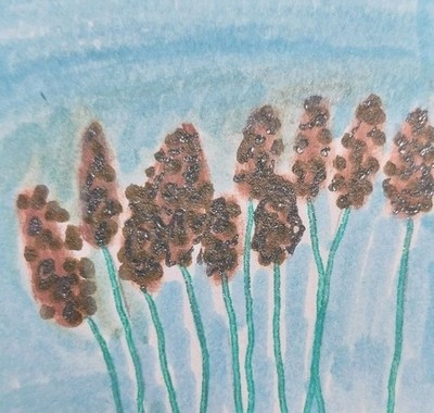 Dollhouse Original Painting 2 Inch Tiny Whimsical BOTANICA ART Floral 1:12 