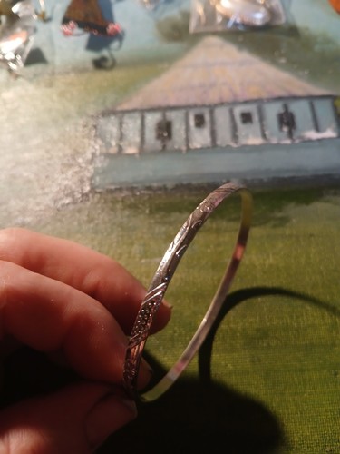 engraved sterling silver bangle bracelet.