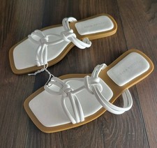 Azalea Wang Womens Size 8 Stetson White Slides Sandals Strappy New