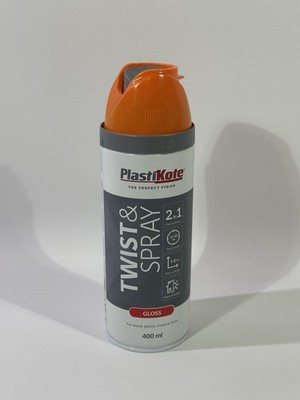 PlastiKote - Twist & Spray Gloss Orange RAL 2004 400ml Spray Dose 109585