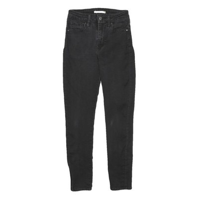 LEVI'S 721 High Rise Skinny Damenjeans Schwarz Slim Denim Medium W26 L28