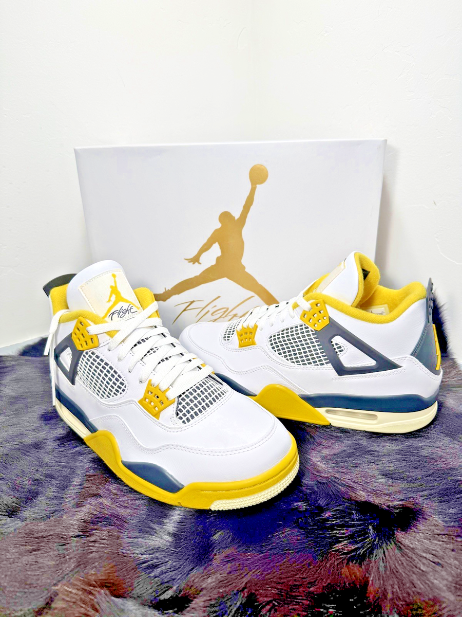 Nike Air Jordan 4 Retro Vivid Sulfur Yellow OG AQ9129-101 Mens
