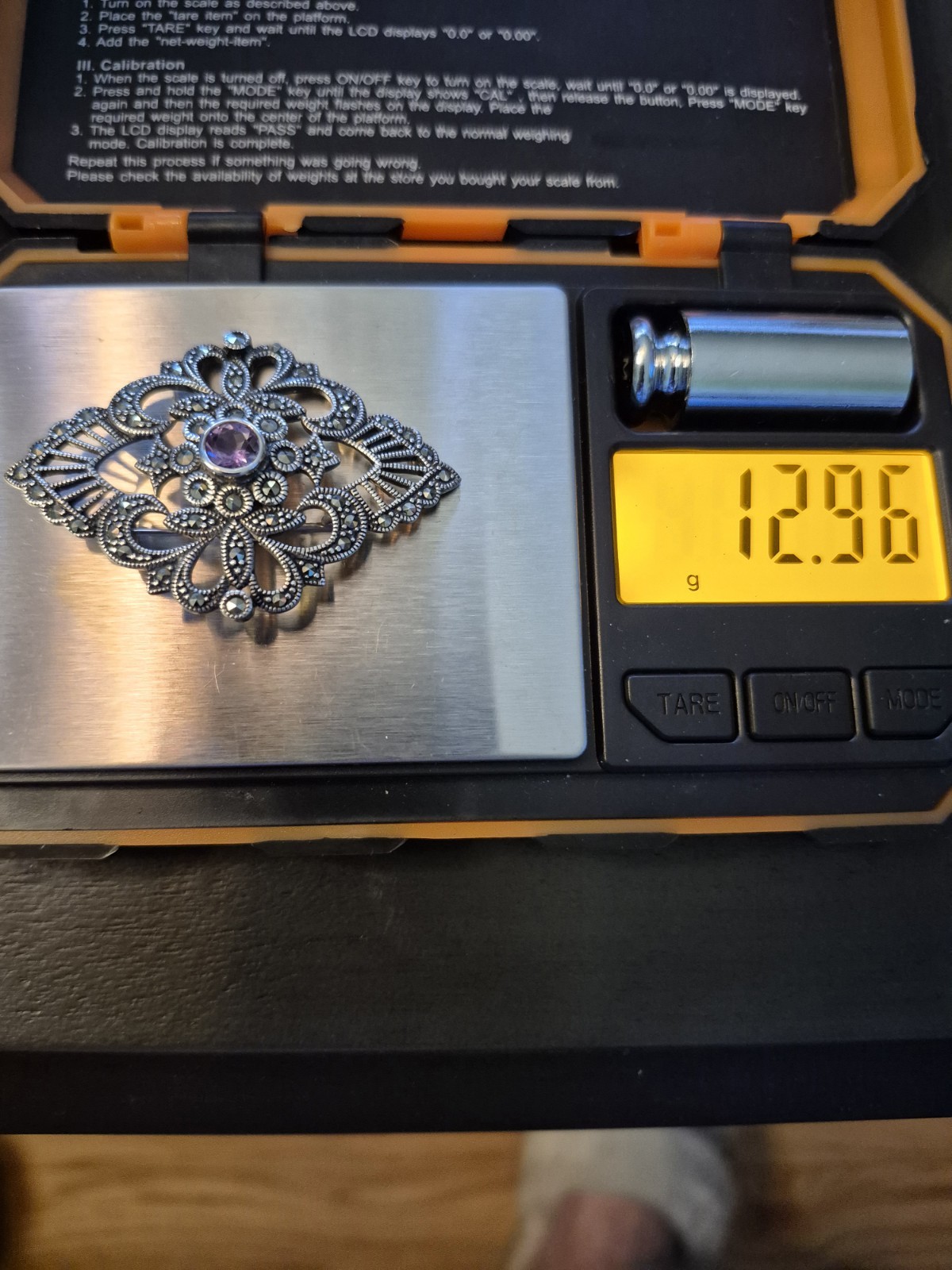 2 Antique Signed A925 Solid Sterling Silver & Gem… - image 4