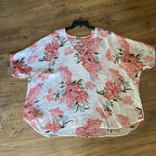 Show Me Your Mumu Women’s Sheer Floral Oversized Tunic Top; Sz. M