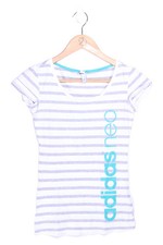 adidas neo Damen T-Shirt Gr. 32/XXS Gestreift Mehrfarbig Casual Sportlich